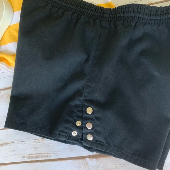 Vintage Black Running Shorts side snap closures - Picture 12 of 12